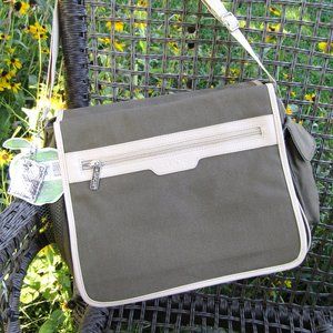 Satchi Thermal Insulated Bag Canvas Tote Satchel Crossbody Khaki Tan NWT